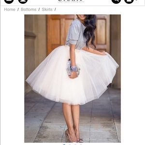 White Puffy Tulle Skirt Tutu Skirt